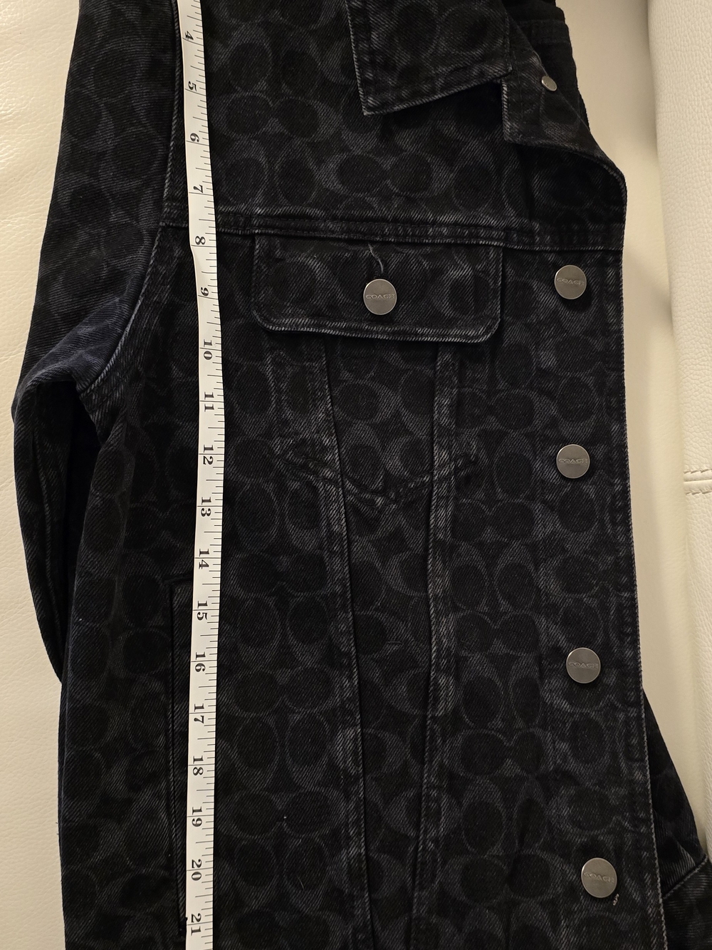 COACH Men's Black Signature Denim Jacket - Picture 10 of 11